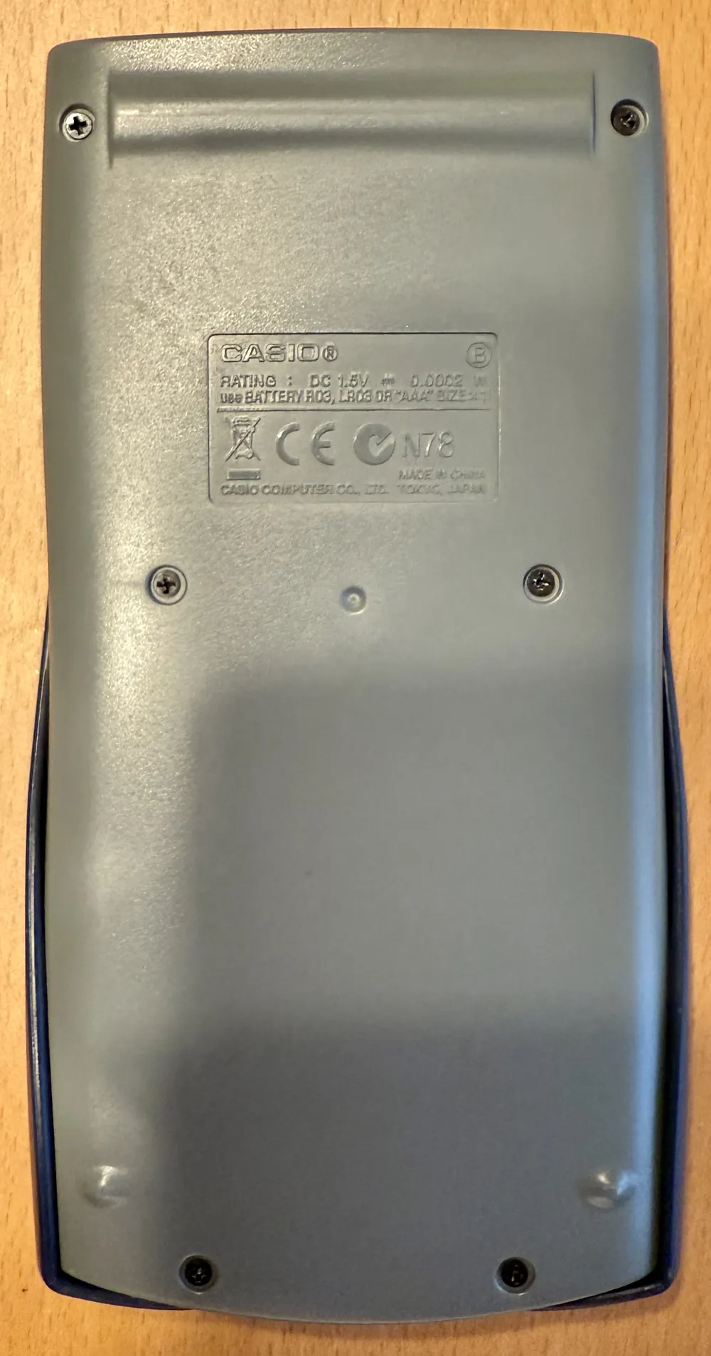 Casio fx-82ES (Scientific) - back view