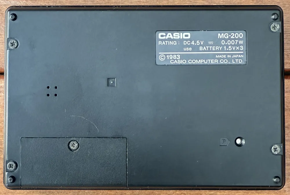 Casio MG-200 (Game) - back view