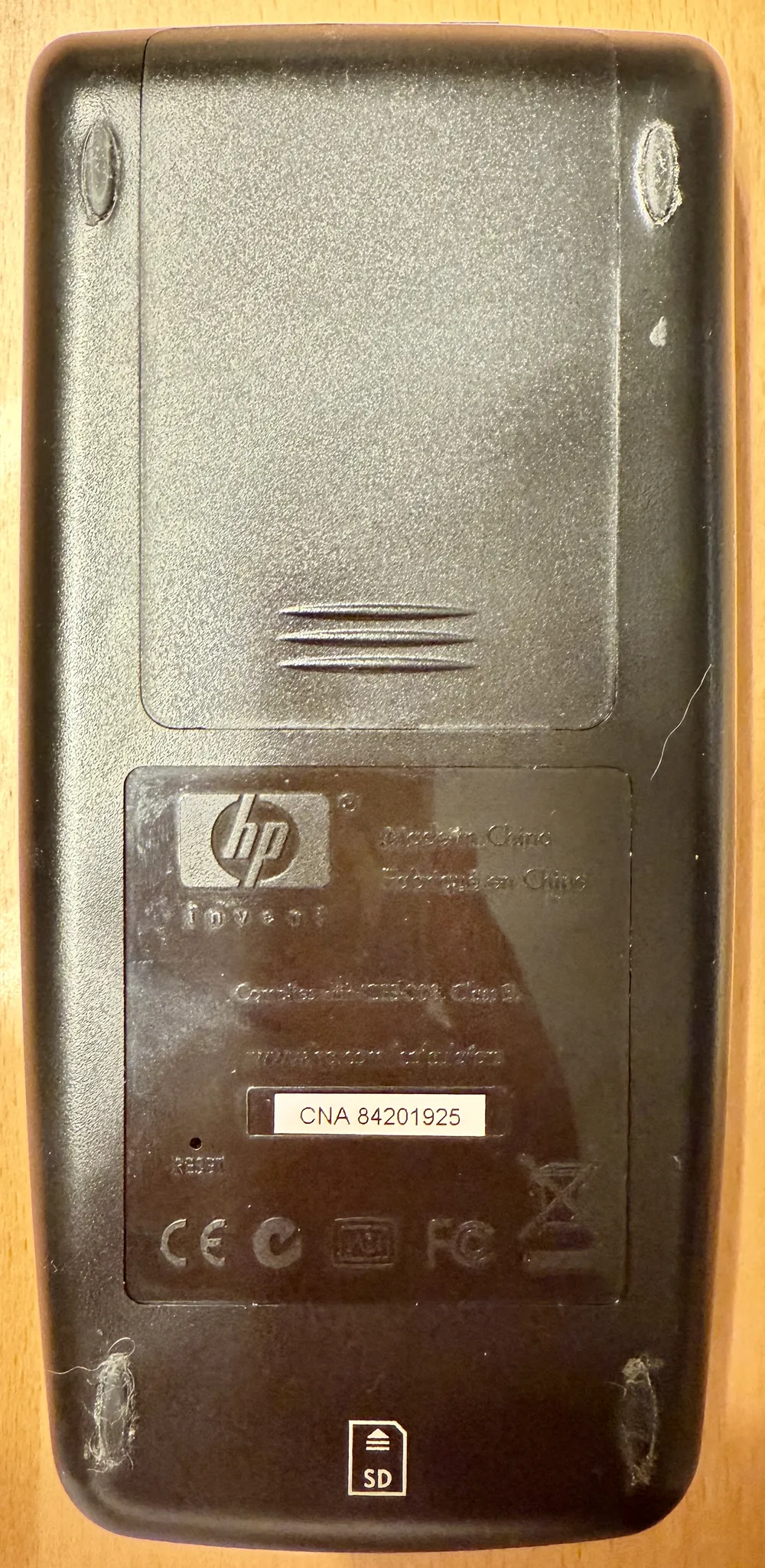 HP 50g (Programmable, graphing) - back view